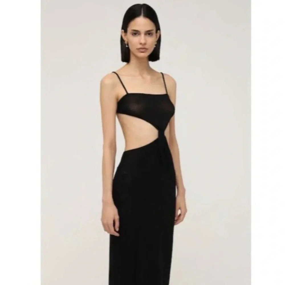WEWOREWHAT SWIM M Whimsigoth Midi Slinky Sexy Cut Out Coquette Sheer Revealing